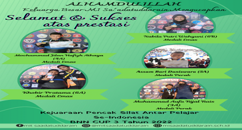 Kejuaraan Pencak Silat Pelajar Se- Indonesia BNN CUP 3 Tahun 2022 Tingkat SD/MI
